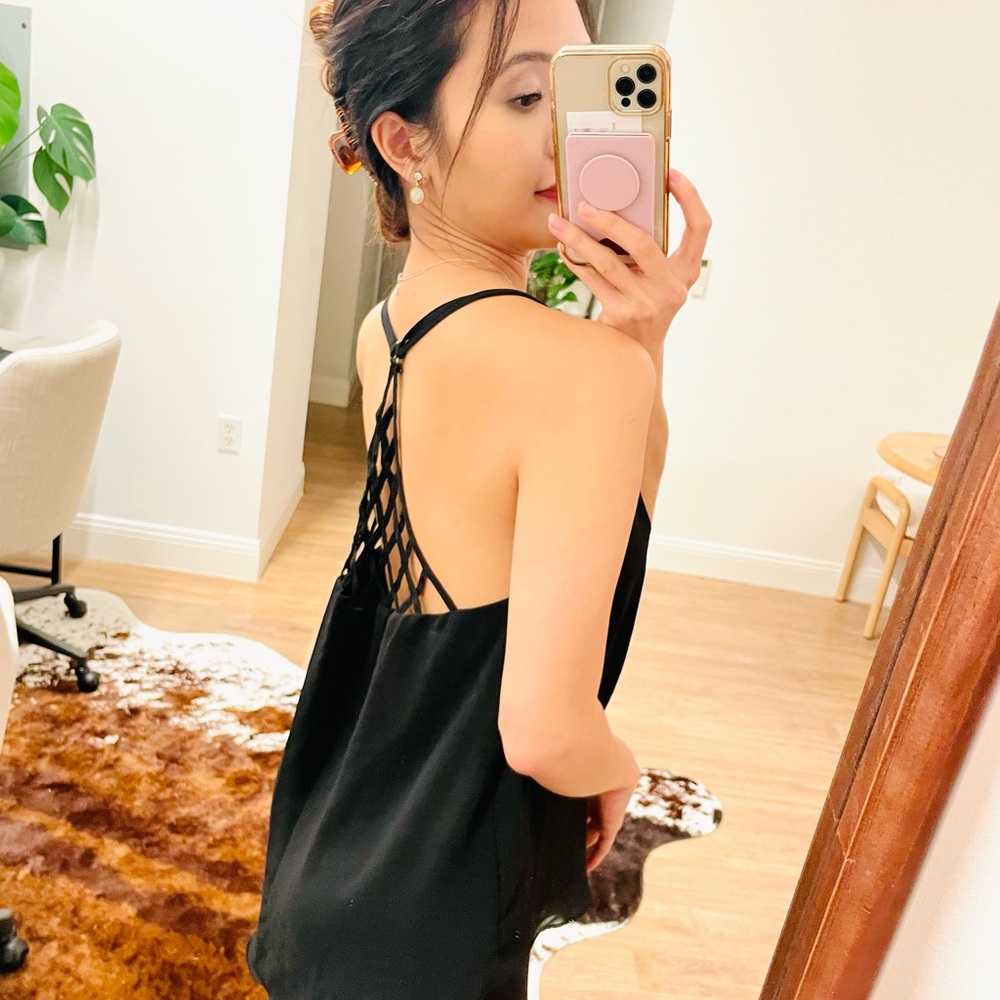 Chiffon Black Strappy Back Blouse